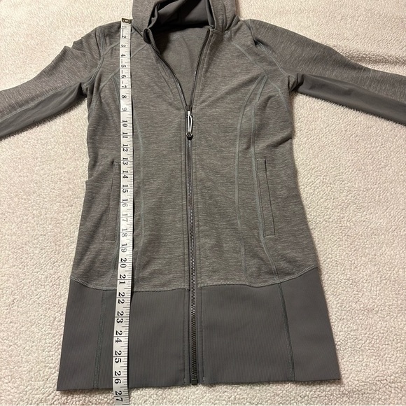Lululemon Daily Practice Hooded Jacket Heathered Slate Gray Long Line - Picture 8 of 15